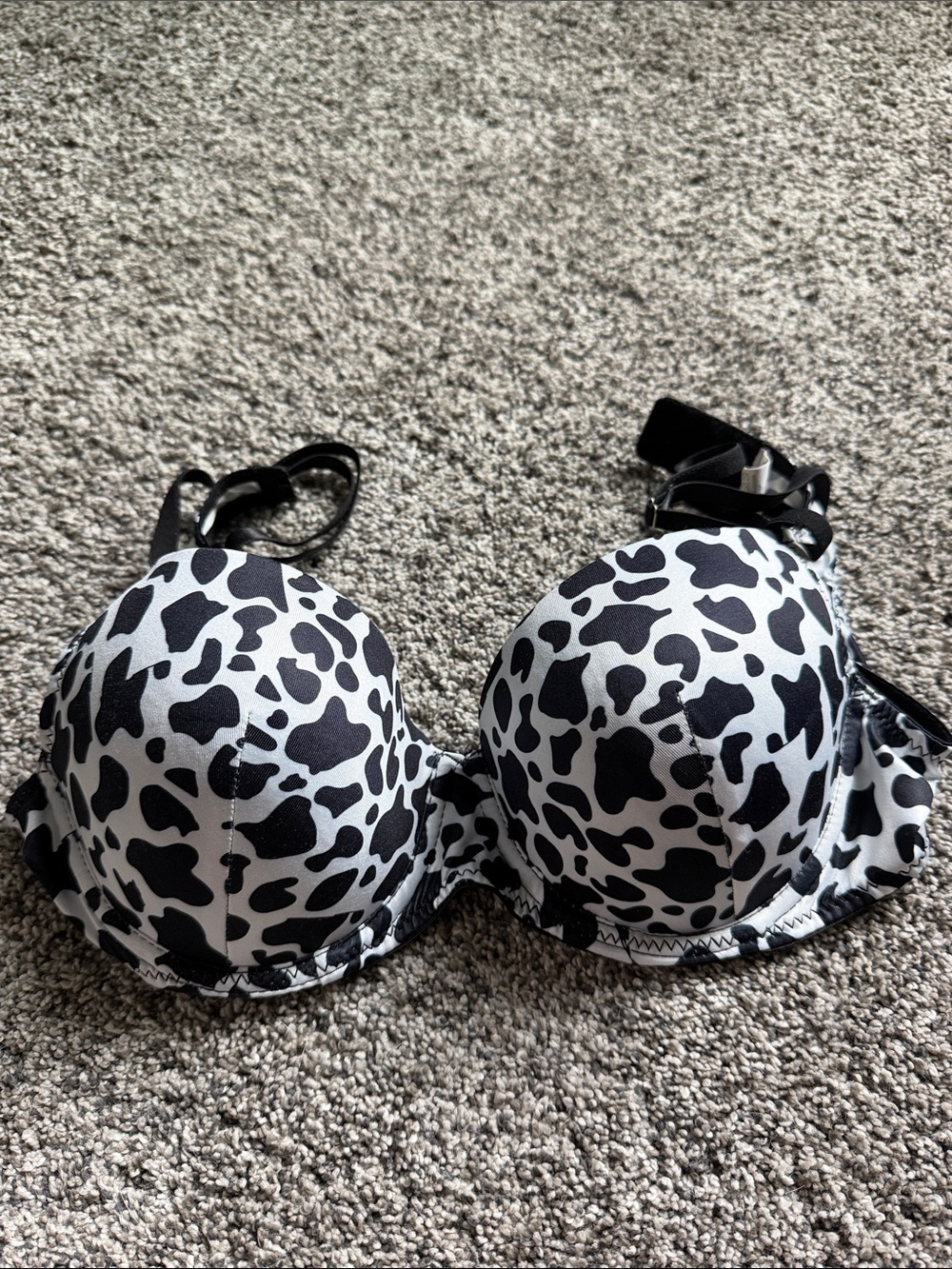 Black and White Cow Print XL Bra